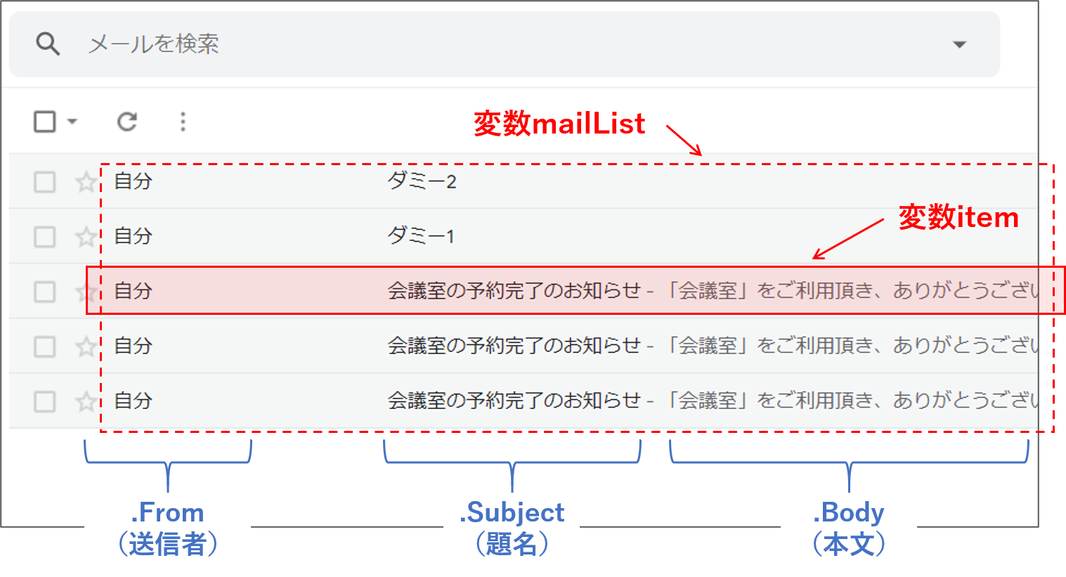 view mail list